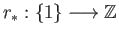 $\displaystyle r_{\ast}:\{1\} \longrightarrow \mathbb{Z}
$