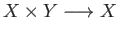 $ X\times Y\longrightarrow X$