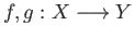 $ f, g : X \longrightarrow Y$