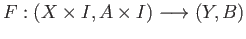 $ F: (X\times I, A\times I)\longrightarrow (Y, B)$