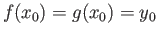 $ f(x_0) = g(x_0) = y_0$