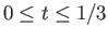 $\displaystyle 0 \leq t \leq 1/3$
