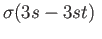 $\displaystyle \sigma(3s-3st)\;$