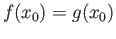 $ f(x_0) = g(x_0)$