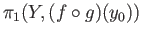 $ \pi_1(Y, (f\circ g)(y_0))$