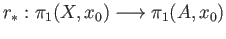 $ r_*:\pi_1(X, x_0)\longrightarrow \pi_1(A, x_0)$