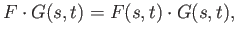$\displaystyle F\cdot G (s, t) = F(s, t)\cdot G(s, t),
$