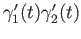 $ \gamma_1^\prime(t) \gamma_2^\prime(t)$