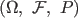 $ (\Omega, \ {\mathcal F}, \ P)$
