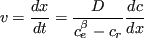 \begin{displaymath}
\frac{dc}{dx} \approx \frac{\Delta X_0}{kr} \left(1 - \frac{r^{\star}}{r} \right)
\end{displaymath}