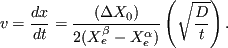 $D = D_0 \exp{(-Q/RT)}$