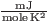 $\frac{\mathrm{mJ}}{\mathrm{mole\,}\mathrm{K}^{2}}$