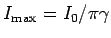 $ I_{\rm max}= I_0/\pi\gamma$