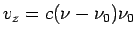 $ v_z = c(\nu-\nu_0)\nu_0$