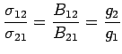 $\displaystyle \frac{\sigma_{12}}{\sigma_{21}}=\frac{B_{12}}{B_{21}} =\frac{g_{2}}{g_{1}}$