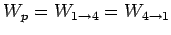 $ W_p = W_{1\rightarrow 4}= W_{4\rightarrow 1}$