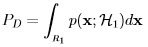                         (           )                  1            1   2  p(x[0]|H0 ) = √-----2 exp  - --2x  [0]                 2πσ      (   2σ            )               ---1---        -1--         2  p(x[0]|H1 ) = √2-πσ2-exp   - 2σ2(x [0] - 1)  