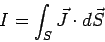 \begin{displaymath}I = \int_S \vec J\cdot d\vec S\end{displaymath}