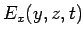 $E_x(y,z,t)$