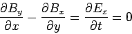 \begin{displaymath}\frac{\partial B_y}{\partial x} - \frac{\partial B_x}{\partial y}= \frac{\partial E_z}{\partial t}=0 \end{displaymath}