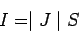 \begin{displaymath}I = \mid J\mid S\end{displaymath}