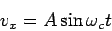 \begin{displaymath}v_x = A\sin\omega_ct\end{displaymath}