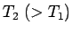 $T_2\ (>T_1)$