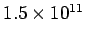 $ 1.5\times 10^{11}$