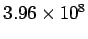 $ 3.96\times 10^8$