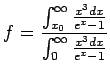 $\displaystyle f = \frac{\int_{x_0}^\infty \frac{x^3 dx}{e^x-1}} {\int_0^\infty \frac{x^3 dx}{e^x-1}}$