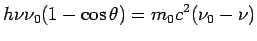 $\displaystyle h\nu\nu_0(1-\cos\theta) = m_0c^2 (\nu_0-\nu)$