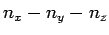 $ n_x-n_y-n_z$