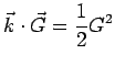 $\displaystyle \vec k\cdot\vec G = \frac{1}{2}G^2$