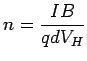 $\displaystyle n = \frac{IB}{qdV_H}$
