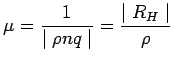 $\displaystyle \mu = \frac{1}{\mid\rho nq\mid}= \frac{\mid R_H\mid}{\rho}$