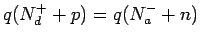 $\displaystyle q(N_d^++p) = q(N_a^-+n)$