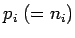 $ p_i\ (=n_i)$