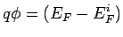 $\displaystyle q\phi = (E_F-E_F^i)$