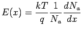 $\displaystyle E(x) = \frac{kT}{q}\frac{1}{N_a}\frac{dN_a}{dx}$