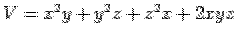 $V = x^2y+y^2z+z^2x+2xyz$