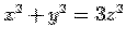 $x^2+y^2=3z^2$