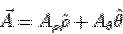 \begin{displaymath}\vec A = A_\rho\hat\rho + A_\theta \hat\theta\end{displaymath}