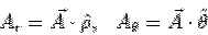 \begin{displaymath}A_r = \vec A\cdot\hat\rho,\ \ \ A_\theta=\vec A\cdot\hat\theta\end{displaymath}