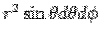 $r^2\sin\theta d\theta d\phi$