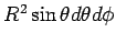 $R^2\sin\theta d\theta d\phi $