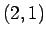 $(2,1)$