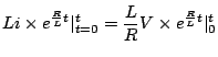 $\displaystyle Li\times e^{\frac{R}{L}t}\vert _{t=0}^{t}=\frac{L}{R}V\times e^{\frac{R}{L}t}\vert _0^t$
