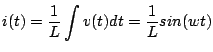 $\displaystyle i(t)=\frac{1}{L}\int v(t)dt=\frac{1}{L}sin(wt)$
