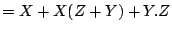 $\displaystyle =X+X(Z+Y)+Y.Z$