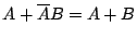 $ A+\overline{A}B=A+B$